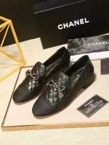 chanel chaussures wome price flat chaussures sheepskin car line black